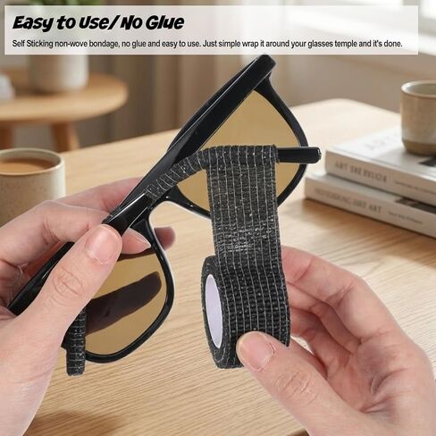 ضمادة وسادة الأذن للنظارات، أطراف معبد النظارات المضادة للانزلاق، وسادات ذراع للنظارات ذاتية اللصق قابلة للتنفس، حياكة ناعمة من القطن، وسادة أذن للنظارات، أطراف معبد، أكمام مريحة، مرنة باللون الأسود in Saudi Arabia