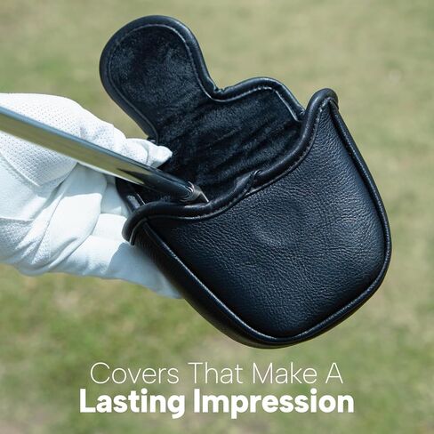 Golf Putter Cover Leather Mallet Putter Headcover Golf Club Covers with Magnetic Closure for Most Brand (for Mallet) in Saudi Arabia