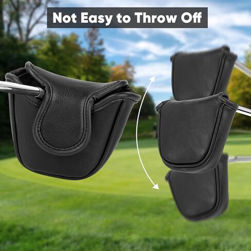 Golf Putter Cover Leather Mallet Putter Headcover Golf Club Covers with Magnetic Closure for Most Brand (for Mallet) in Saudi Arabia