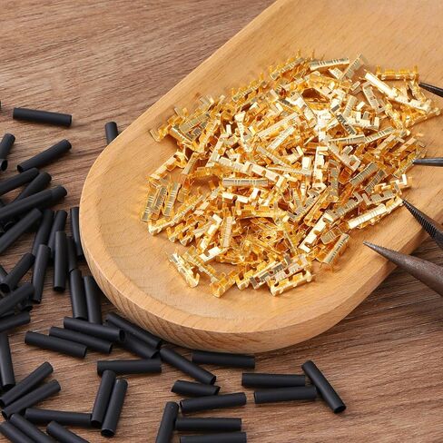200Pcs U Shape Copper Ring Terminals, Open Barrel Crimp Terminals with Heat shrinkable Tube, Wire Crimps Butt Connector ​for Electricity Automotive in Saudi Arabia