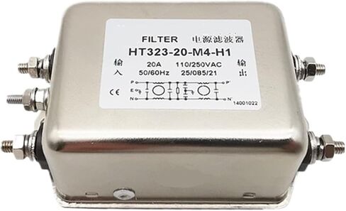 HT323-20-M4-H1 مرشح الطاقة المضاد للتدخل مرحلة واحدة 220 فولت 20A مرشح مزدوج in Saudi Arabia