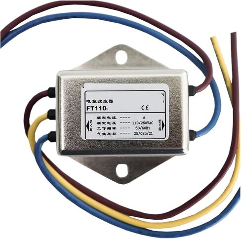 مرشح طاقة AC أحادي الطور 220 فولت لتنقية الطاقة مضاد للتدخل FT110-1A 3A 6A 10A (FT110-6 الرصاص) in Saudi Arabia