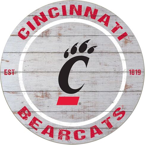 KH Sports Fan Cincinnati Bearcats Weathered Circle Sign, 20x20 Inches, Bearcats Decor for Dorm Room, Bedroom, Fan Cave, Living Room; Display Your Team Spirit with This Unique Cincinnati Bearcats Wall Art in Saudi Arabia