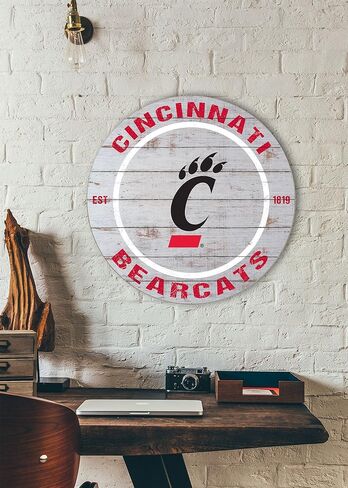 KH Sports Fan Cincinnati Bearcats Weathered Circle Sign, 20x20 Inches, Bearcats Decor for Dorm Room, Bedroom, Fan Cave, Living Room; Display Your Team Spirit with This Unique Cincinnati Bearcats Wall Art in Saudi Arabia