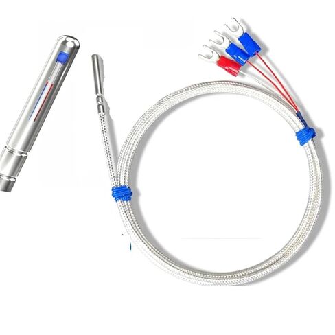 الفولاذ المقاوم للصدأ PT100 درجة الحرارة الاستشعار الحرارية مع 0.5/1/2/3/4 ~ 10 متر كابل استشعار درجة الحرارة درجة حرارة عالية مقاوم للماء (PT100 نوع 9M) in Kuwait