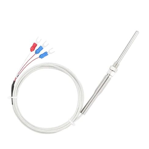 0-800 درجة M8 1m 2m 3m 5m KJ PT100 نوع 50 مم 150 مم 100 مم 200 مم كابل ملولب مسبار مزدوج حراري مستشعر درجة حرارة الفرن (1 متر M8 J، 200 مم) in Kuwait