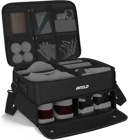 منظم صندوق الجولف من ANILD، منظم الجولف بطبقتين مع مساحة منفصلة للتهوية لزوجين من الأحذية، للكرات والقمصان والملابس والقفازات والإكسسوارات وهدايا لاعبي الجولف in Kuwait