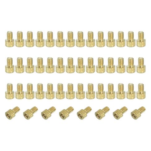 PATIKIL M2 x 3+3 mm Male Female Brass Hex Spacer Standoff, 50 Pcs for FPV Drone Quadcopter PCB Motherboard Steel Screw Nut Set Computer & Circuit Board, Gold in Saudi Arabia