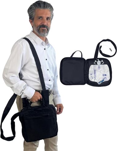 Inspired Comforts Urine Catheter Privacy Bag Cover with Full Zipper Access & Catheter Pipe Cover - Unisex - Black in Saudi Arabia