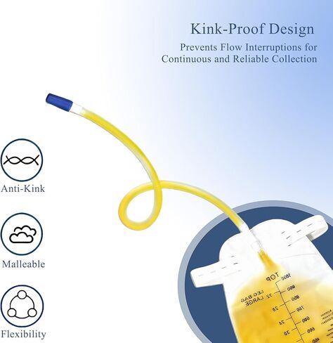 5 Pack External Catheter Extension Tubing 37" - Disposable Flexible Anti-Kink Urinary Hose, Universal Catheter Tube for Most Drain Bags, Suitable for Men Women in Saudi Arabia