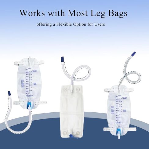 5 Pack External Catheter Extension Tubing 37" - Disposable Flexible Anti-Kink Urinary Hose, Universal Catheter Tube for Most Drain Bags, Suitable for Men Women in Saudi Arabia