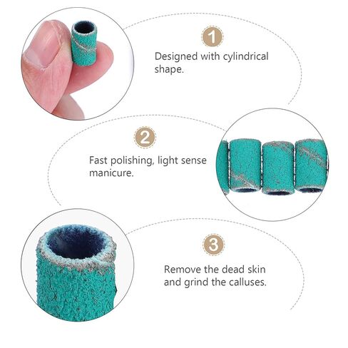 Housoutil 100pcs Nail Sanding Bands for Polishing Natural and Artificial Nails Fine Grit Grinding for Electric Drills Lightweight Polishing Tool for and in Saudi Arabia