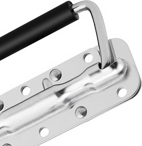 8 Pack 124mm Spring Loaded Case Handle, Folding Pull Handle, Surface Mount Chest Handles with Rubber Grip, Heavy Duty Chest Handle for Flight Case, Speaker, Cabinet, Silver in Saudi Arabia