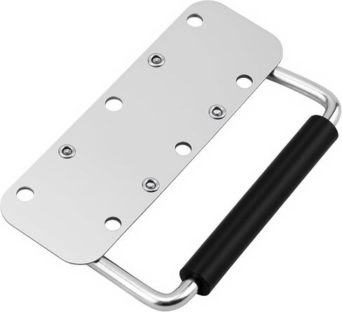 8 Pack 124mm Spring Loaded Case Handle, Folding Pull Handle, Surface Mount Chest Handles with Rubber Grip, Heavy Duty Chest Handle for Flight Case, Speaker, Cabinet, Silver in Saudi Arabia