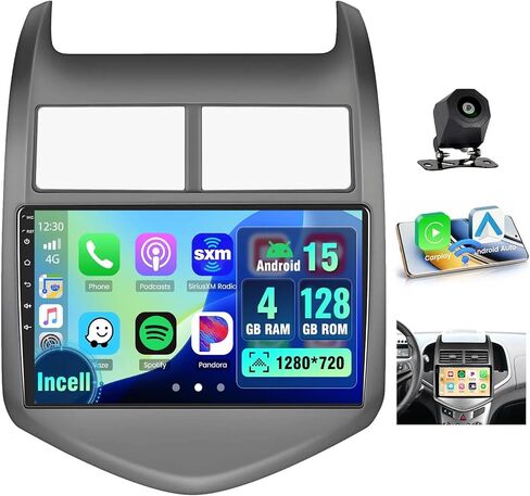 for Chevy Aveo Sonic 2011-2015 Android Car Stereo 9 Inch with Wireless Carplay Android Auto, 2G+64G Touchscreen GPS Navigation Unit with WiFi HiFi BT RDS Backup Camera in Saudi Arabia