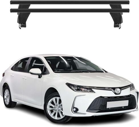 OMAC Top Roof Racks Cross Bars fits Toyota Corolla 2020-2024 Hatchback 2 Pcs Black Anti-Theft for Travel Kayak Canoe Surf Ski Snowboard Camping in Saudi Arabia