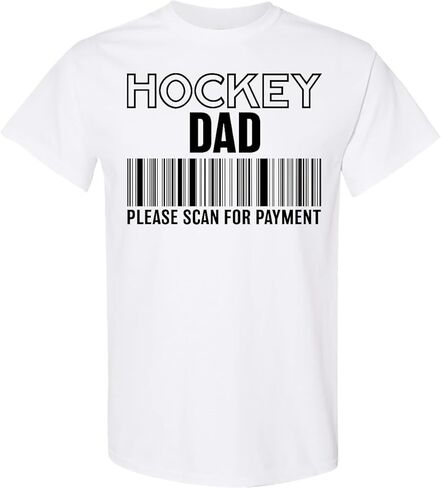 Inktastic Hockey Dad - يرجى مسح الباركود - تي شيرت رجالي مضحك in Saudi Arabia
