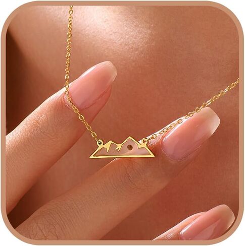 925 Sterling Silver Mountain Mustard Seed Necklace for Women Dainty 14k Gold Plated Pendant Necklace Graduation Necklaces Faith Jewelry Baptism Confirmation Religious Christian Christmas Gifts in Kuwait