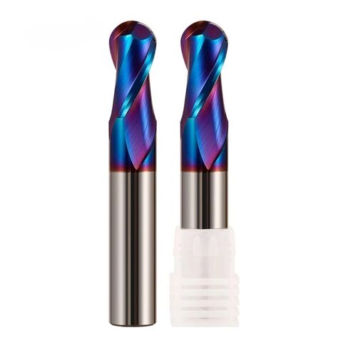 Hrc70 2 Flutes Milling Cutter Alloy Coating Tungsten Steel Tool Ball Nose Endmills Top CutterMachine Endmill(R4x16x8Dx60) in Saudi Arabia