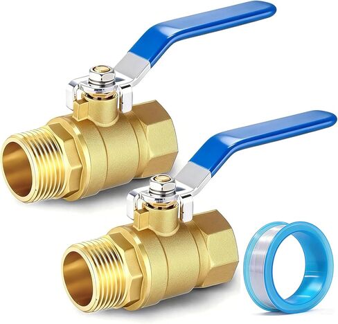3/4 inch Brass Ball Valve with Male to Female NPT Threaded Full Port & Long Handle-Heavy Duty Forged Brass Shut Off Valve Pipe Connector Fitting, for Water Oil Gas, Flow & Direction Control in Saudi Arabia