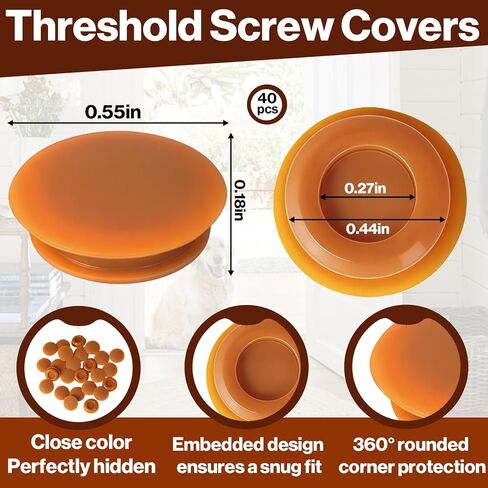 40Pcs Threshold Screw Covers Compatible with Therma-Tru, Adjustable Door Sill Cap Plugs, for Concealing Screw Holes, Plastic Threshold Plugs (for Door Sill Cap) in Kuwait