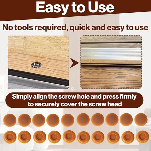 40Pcs Threshold Screw Covers Compatible with Therma-Tru, Adjustable Door Sill Cap Plugs, for Concealing Screw Holes, Plastic Threshold Plugs (for Door Sill Cap) in Kuwait