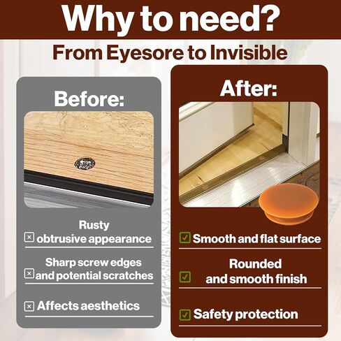 40Pcs Threshold Screw Covers Compatible with Therma-Tru, Adjustable Door Sill Cap Plugs, for Concealing Screw Holes, Plastic Threshold Plugs (for Door Sill Cap) in Kuwait