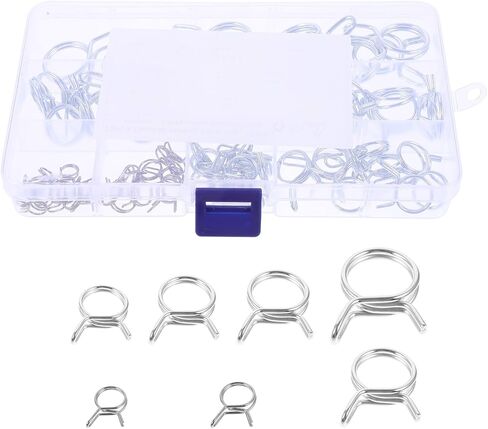 BESTYASH 70pcs Double Wire Coil Hose Clamps Φ6-φ18 Fuel Line Clips for Motorcycle Automotive, Steel Coil Hose Clamps for Fuel and Water Pipes in Kuwait