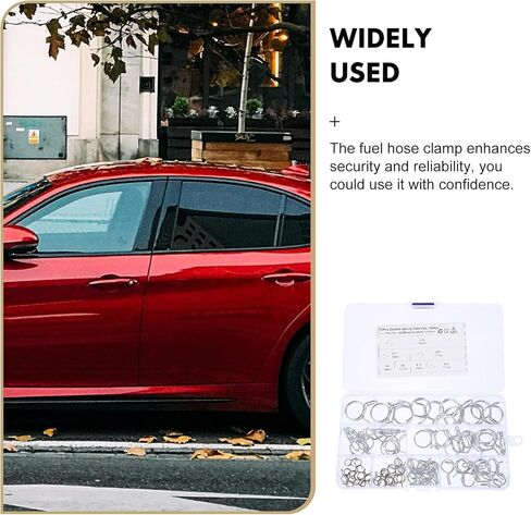 BESTYASH 70pcs Double Wire Coil Hose Clamps Φ6-φ18 Fuel Line Clips for Motorcycle Automotive, Steel Coil Hose Clamps for Fuel and Water Pipes in Kuwait