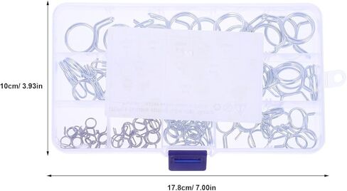 BESTYASH 70pcs Double Wire Coil Hose Clamps Φ6-φ18 Fuel Line Clips for Motorcycle Automotive, Steel Coil Hose Clamps for Fuel and Water Pipes in Kuwait