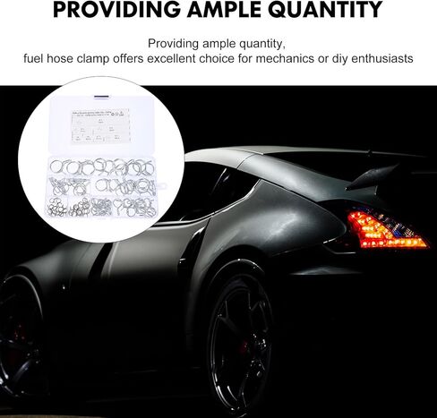 BESTYASH 70pcs Double Wire Coil Hose Clamps Φ6-φ18 Fuel Line Clips for Motorcycle Automotive, Steel Coil Hose Clamps for Fuel and Water Pipes in Kuwait