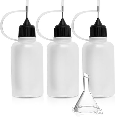 3 PCS Needle Tip Glue Bottle, 5ML Precision Oil Squeeze Bottle Empty Applicator with Funnel, Automotive Leak-Proof Containers with Stainless Needle Tip for Glue Liquid (5 ml) in Saudi Arabia