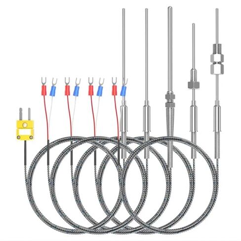 J-نوع الحرارية WRNK-191 مستشعر درجة الحرارة 1 مم 1.5 مم 2 مم 3 مم 4 مم 6 مم 8 مم مسبار 600 درجة مئوية 1 قطعة (مسبار بقطر 6X100 مم) in Kuwait