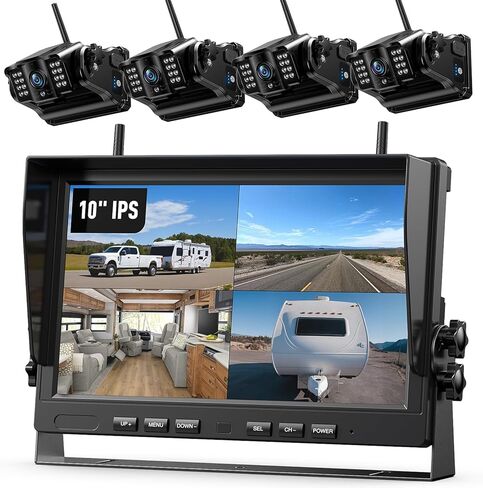 eRapta Magnetic Solar Wireless Backup Camera: HD1080P 5" Touchscreen Portable with DVR, BSD, 1-Min Install-Free IR Night Vision Hitch Backup Camera for Trailer/Truck/Small RV/Camper/Tractor-AWTCM501 in Saudi Arabia