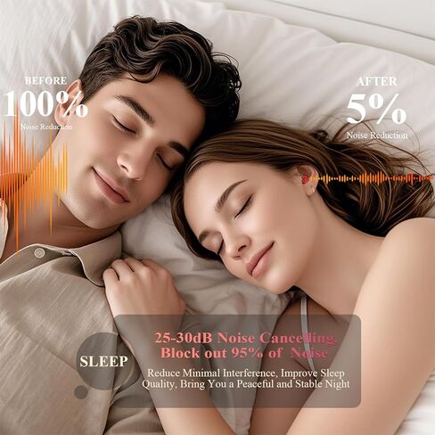 سدادات أذن لإلغاء الضوضاء أثناء النوم، سدادات أذن لتقليل الضوضاء 30 ديسيبل، سدادات أذن سيليكون ناعمة قابلة لإعادة الاستخدام لحماية السمع للتركيز العميق، العمل، السفر، الحفلات الموسيقية مع حقيبة و8 أطراف أذن، HTB-أسود وأحمر in Kuwait