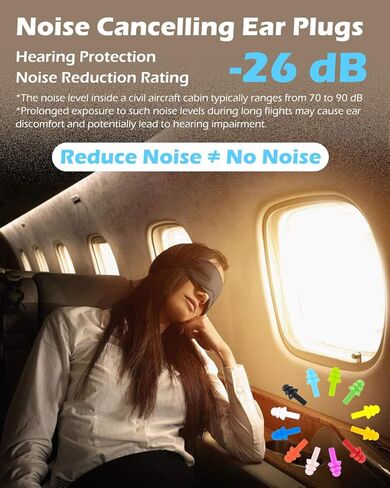 120 زوجًا من سدادات الأذن لإلغاء الضوضاء أثناء النوم، سدادات أذن من السيليكون قابلة لإعادة الاستخدام، مقاومة للماء، لا تسبب الحساسية للسباحة، سدادات أذن لتقليل الضوضاء 26 ديسيبل للطائرات والحفلات الموسيقية، حماية السمع in Kuwait