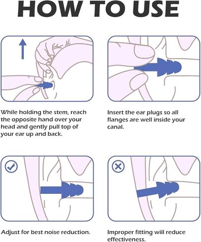 120 زوجًا من سدادات الأذن لإلغاء الضوضاء أثناء النوم، سدادات أذن من السيليكون قابلة لإعادة الاستخدام، مقاومة للماء، لا تسبب الحساسية للسباحة، سدادات أذن لتقليل الضوضاء 26 ديسيبل للطائرات والحفلات الموسيقية، حماية السمع in Kuwait
