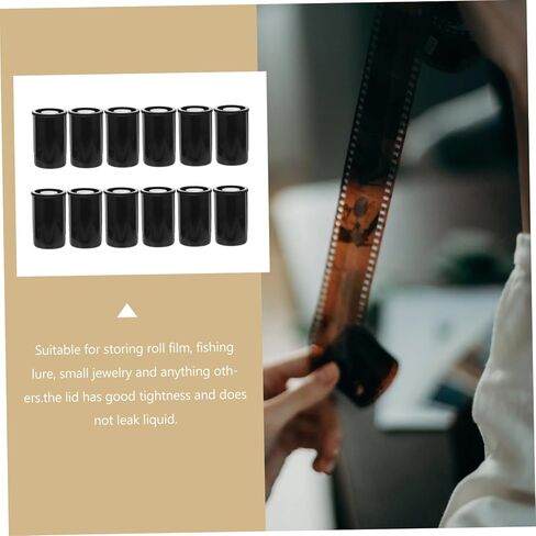 Housoutil 36pcs Film Box Canister Film Container Moving Containers Small Bobby Film Reel Lid Film Holder Black or in Saudi Arabia