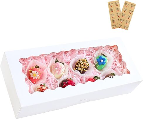 Auto-Pop Bakery Boxes with Clear Window (5 Pack) | 12.5x5.5x2.5 Food-Grade Cardboard | Collapsible for Cookies, Cupcakes & Pastries in Saudi Arabia
