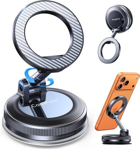 Coolpow【Newest Vacuum Magnetic Phone Holder for Car Phone Holder Mount【Movable Vacuum Suction】carmount 2.0 Magsafe Car Mount Cell Phone Holders for Your Car Accessories for iPhone 17 Pro Max 16 15 14 in Saudi Arabia