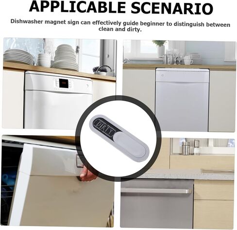 SHOWERORO Clean Dirty Dishwasher Dual-sided Reminder Sign for Kitchen Organization Easy Manual Switching Cleanliness Indicator for Dishwashers Text Design in Saudi Arabia