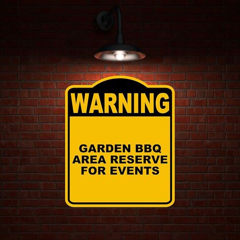 GARDEN BBQ AREA RESERVE FOR EVENTS Warning Yellow Black Aluminum Composite Sign 20 x 24 inches in Kuwait