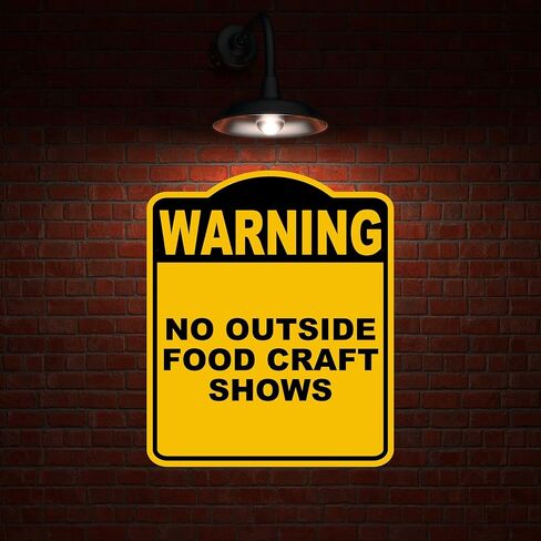 لا يوجد عرض خارجي للأطعمة الحرفية علامة تحذيرية من الألومنيوم الأصفر والأسود المركب مقاس 8.5 × 10 بوصة in Kuwait