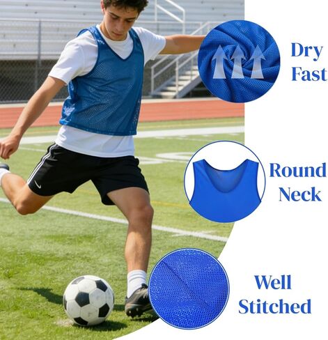 Eorbow 18 Pack Pinnies for Adults, Quick Dry Basketball Practice Jersey, Breathable Mesh Scrimmage Vest for Youth Soccer Football Volleyball, 3 Colors in Saudi Arabia