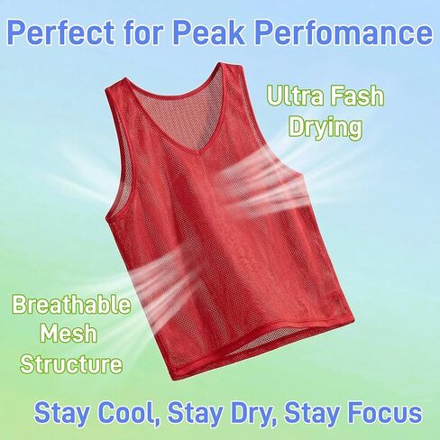 Eorbow 18 Pack Pinnies for Adults, Quick Dry Basketball Practice Jersey, Breathable Mesh Scrimmage Vest for Youth Soccer Football Volleyball, 3 Colors in Saudi Arabia