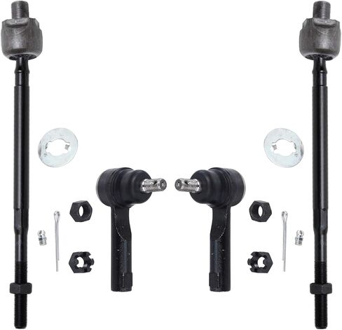 Detroit Axle - Front Tie Rods for 2015-2019 Ford Mustang 4 Inner & Outer Tie Rod End Links 2016 2017 2018 Replacement in Kuwait