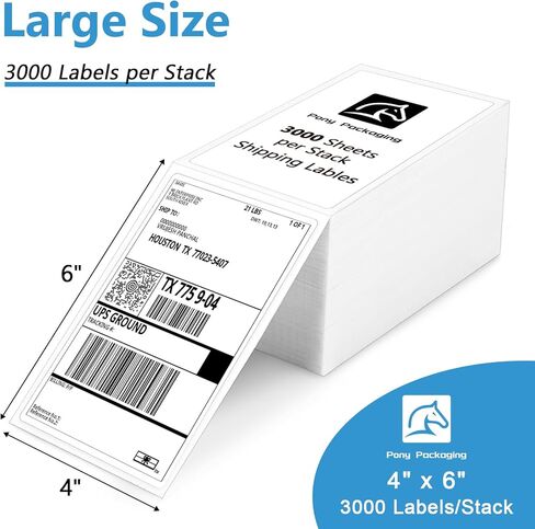 4x6 Thermal Labels for Shipping - Shipping Labels, Strong Adhesive Thermal Label, White Printer Paper/Label (3000 Lables-4x6 Thermal Labels) in Kuwait