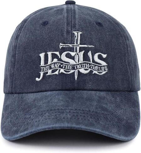 Christian Jesus Hat for Men Women, Adjustable Cotton Embroidered The Way The Truth The Life Baseball Cap in Saudi Arabia