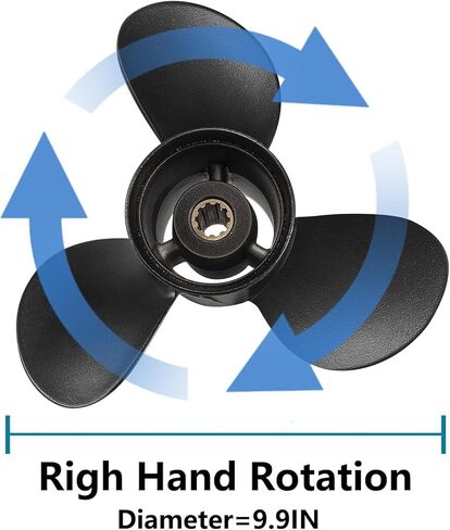9.9 x 12 Pitch 48-896900A40 10 Spline Tooth Upgrade OEM Aluminum Boat Outboard Moto Propeller for Mercury Engines 25-30HP/ Tohatsu Nissan 3R0B64525-1 9 7/8x12 3" Gearcase,Rh in Saudi Arabia