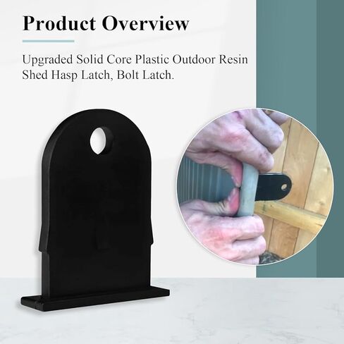 Outdoor Resin Shed Hasp Latch & S Metal Hook, Replacement for The Rubbermaid Outdoor Resin Shed Hasp Latch, Black Solid Core Plastic Bolt Latch, 1 Pc in Saudi Arabia